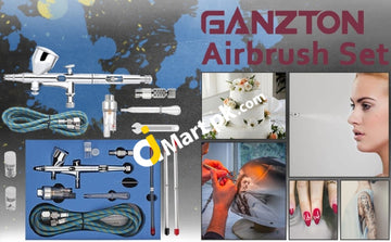 Ganzton 180-K Dual-Action Potable Airbrush-Kit Multi Purpose Hobby Toy Tool Set For Model Painting